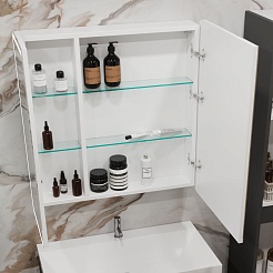 Stella Polare Зеркальный шкаф Анда 800х800/С R с Led-подсветкой – фотография-3